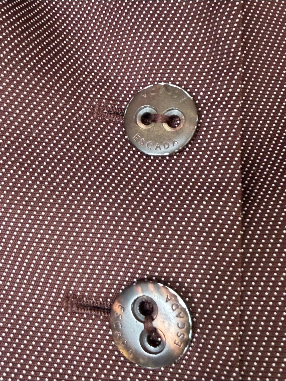 Escada Brown Micro Textured Wool Silk Tailored Blazer Quiet Luxury M - Picture 5 of 16